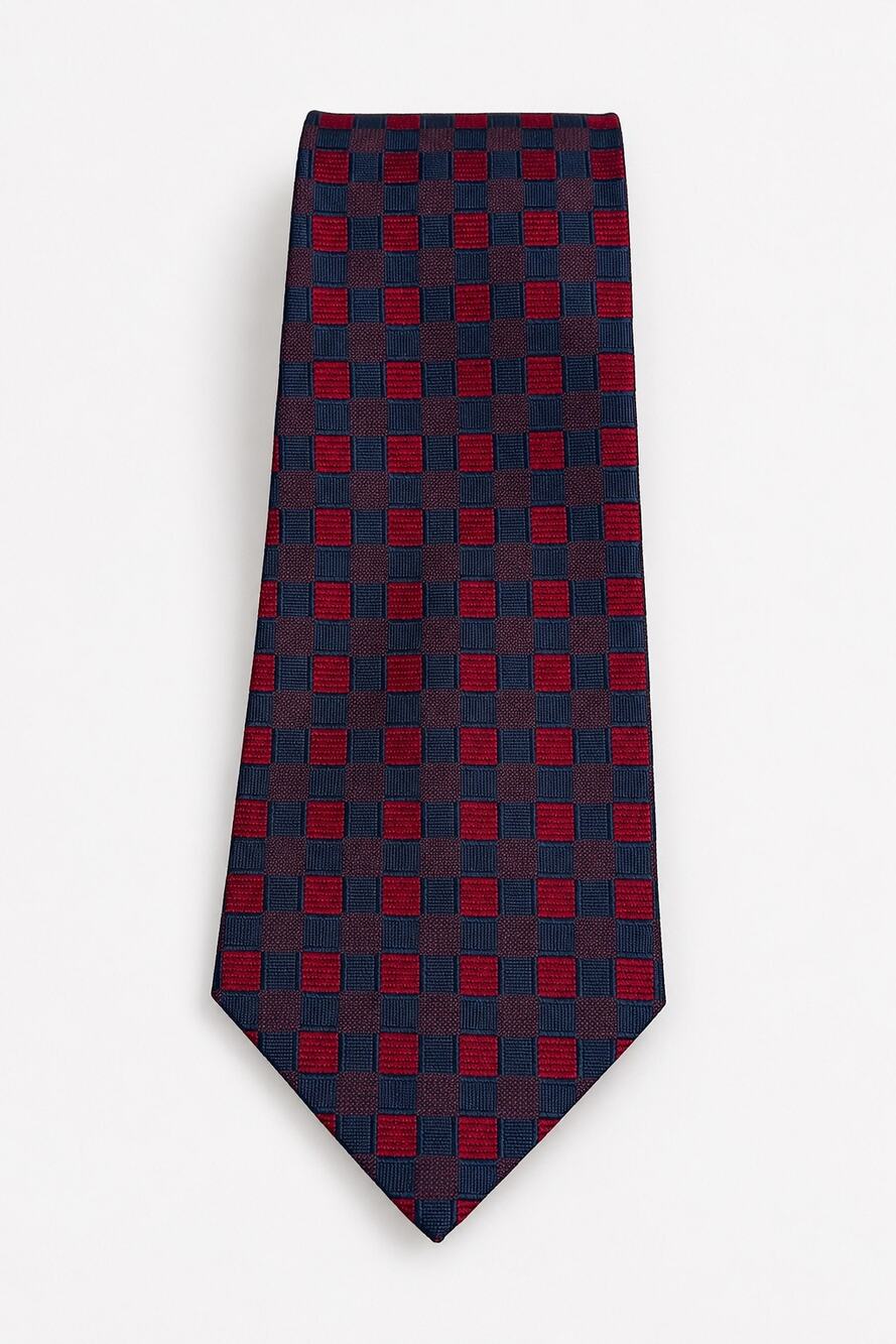 Countess Mara All Silk Geometric Checkerboard Tie Made in USA